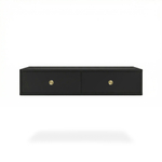 Подвесной туалетный столик консоль Royal 5310 эко (Черный-р.золото)