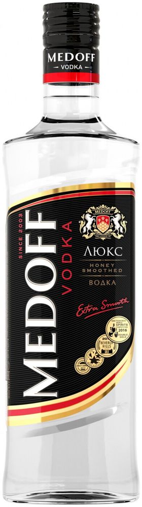 Водка МЕДОФФ ЛЮКС 40%, 0,5 л.