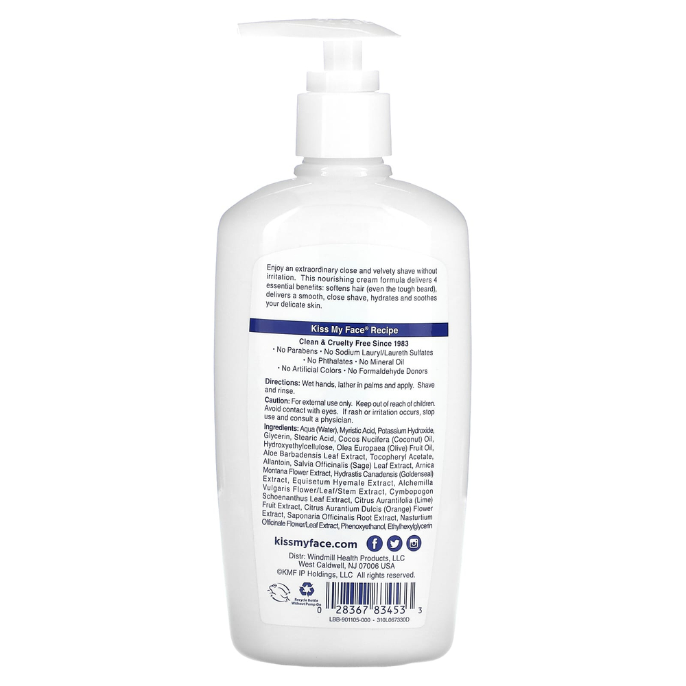 Kiss My Face, увлажняющее средство для бритья 4 в 1, без отдушки, 325 мл (11 жидк. унций)