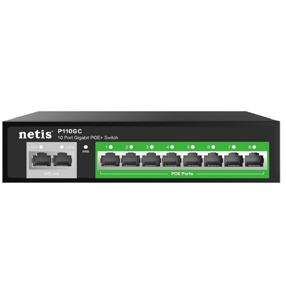 Коммутатор Коммутатор Netis P110GC 10G 8PoE+ 100W неуправляемый