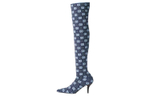 GUCCI Double G Over the knee Boots 7.3cm Women"s Blue
