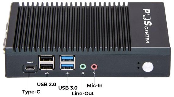 POS-компьютер POScenter BOX PC 1 (AMD A6-1450, RAM 4Gb, SSD 64Gb,Ethernet, 6хUSB, 2xCOM, VGA, HDMI) Win 10 IoT Entry