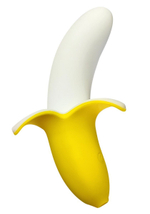 Оригинальный мини-вибратор в форме банана Mini Banana - 13 см. (Цвет: белый с желтым)
