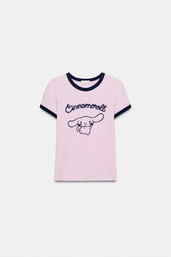 ZARA ФУТБОЛКА ФЛАМЕ CINNAMOROLL©, РОЗОВЫЙ