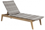 Шезлонг деревянный плетеный с матрасом Tagliamento Coast, натуральный, серебристый, антрацит