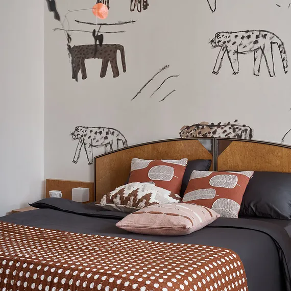 Покрывало из хлопка polka dots карамельного цвета из коллекции essential, 180х250 см