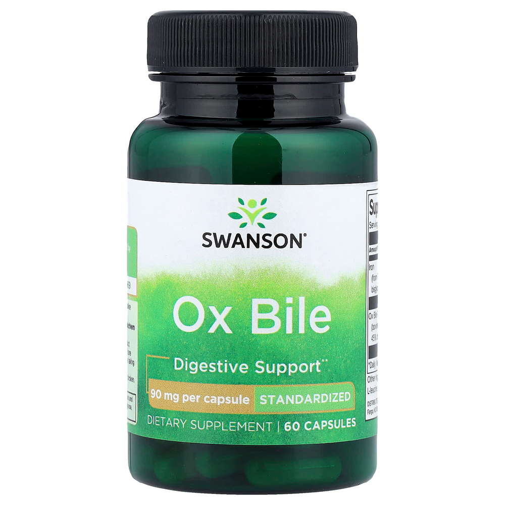Swanson Vitamins, желчь крупного рогатого скота, 60 капсул