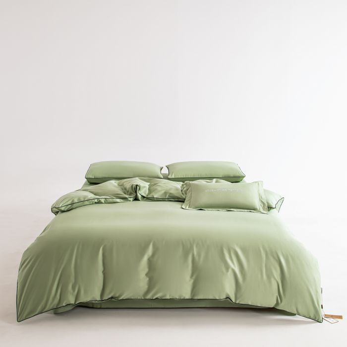 Комплект постельного белья Однотонный Сатин Элитный «Свежий мятный»