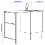 Шкаф под раковину - IKEA ENHET, 139х63.5х90.5 см, белый/имитация дуба, ЭНХЕТ ИКЕА
