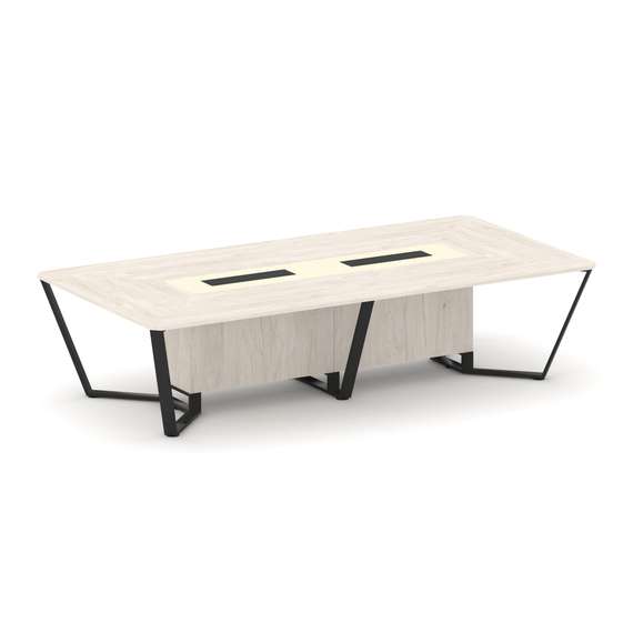 Steel Meet Стол переговорный прямоугольный KM-PR.B.SP-12 Денвер Светлый/Ваниль Глянец/Металл Черный