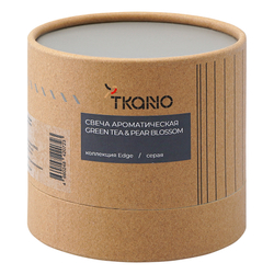 Свеча ароматическая с деревянным фитилём green tea & pear blossom из коллекции edge, серый, 60 ч