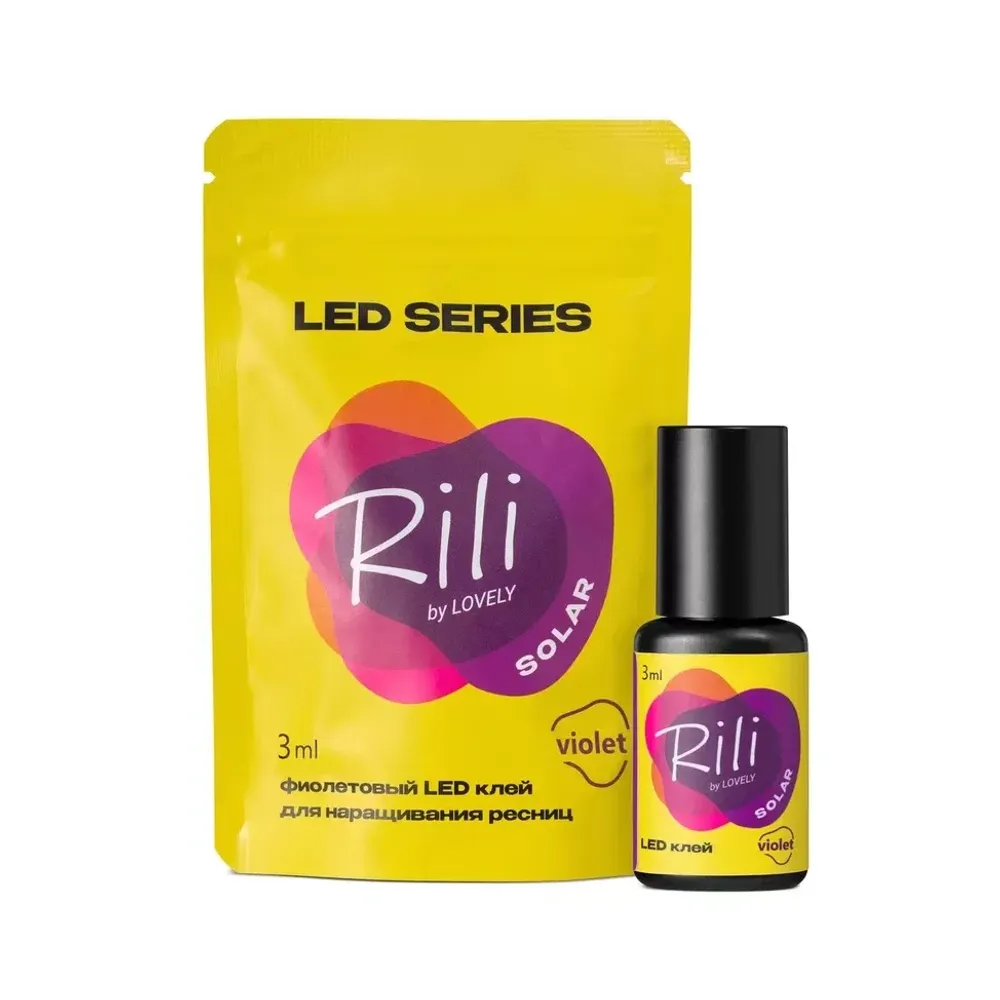 Клей фиолетовый для LED наращивания Rili Solar Violet, 3 мл