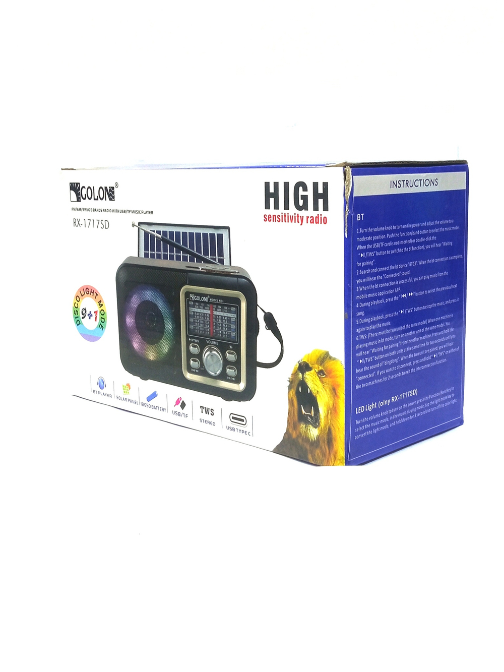 Радиоприемник с MP3 плеером+Solar panel Golon RX1818S