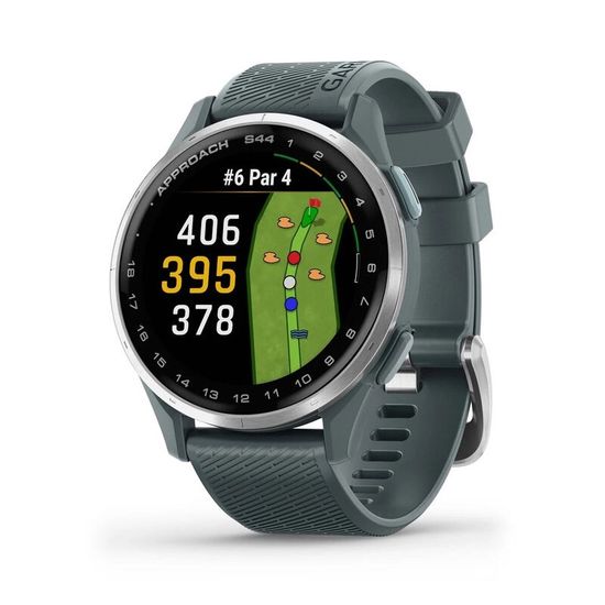 Умные часы Garmin Approach S44 Серебристый алюминиевый безель с силиконовым ремешком Twilight