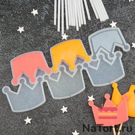 Силиконовая форма для леденцов «Короны погремушки»