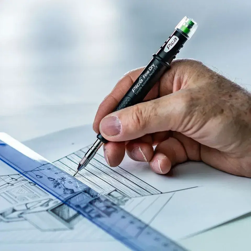 PICA-MARKER 7070 Строительный карандаш автоматический Pica FINE Dry с грифелем 0,9 мм без блистера / 9756 3005 Fplus
