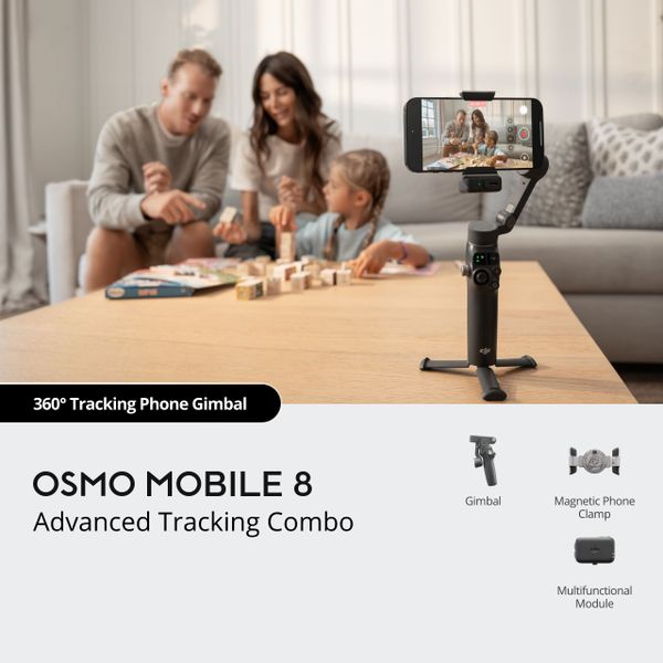Электрический стабилизатор для смартфона DJI Osmo Mobile 8 Advanced Tracking Combo Черный | Black