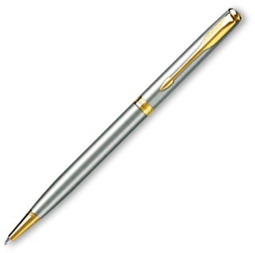 Шариковая ручка Parker Sonnet Slim, цвет - стальной/золото