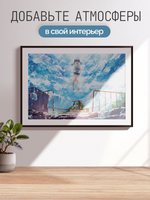Постер плакат Хина Амано В Воздухе Tenki No Ko Дитя Погоды