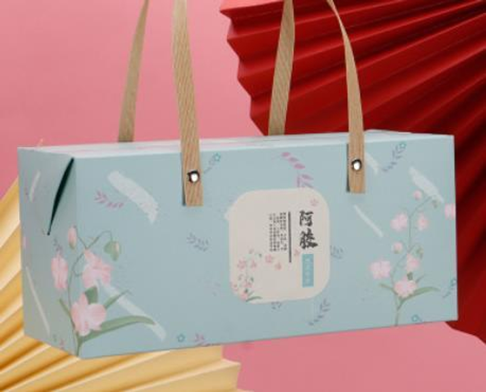 269069.2 Коробка подар. с ручками размер=26*12*21 см, картон голубой