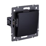 Выключатель 1-клавишный перекрестный 10А/250В, изогнутый, черный Kollinger REA-R-006BK для Aspekt, Eleganz, Reflex