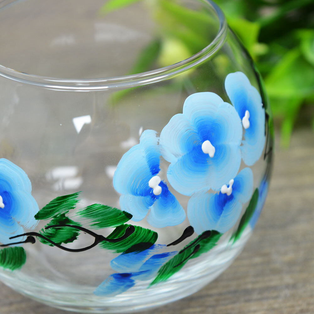 Ваза для цветов шар Н8 D9 роспись цветы 44/12