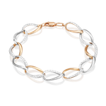 Браслет из комбинированного золота с фианитами