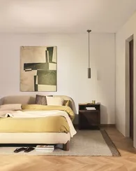 Кровать Odina из букле цвета экрю со съемным чехлом 160 x 200 см