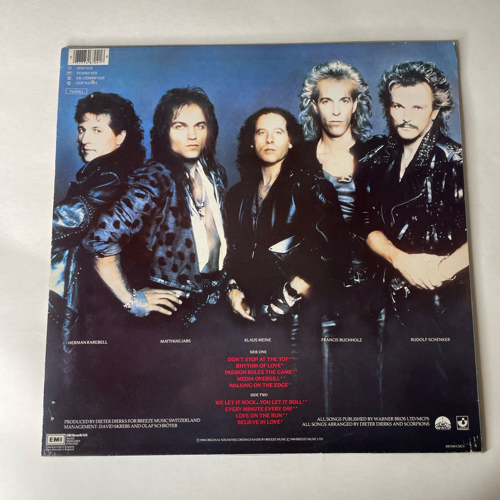 Винтажная виниловая пластинка LP Scorpions Savage Amusement (Англия 1988)