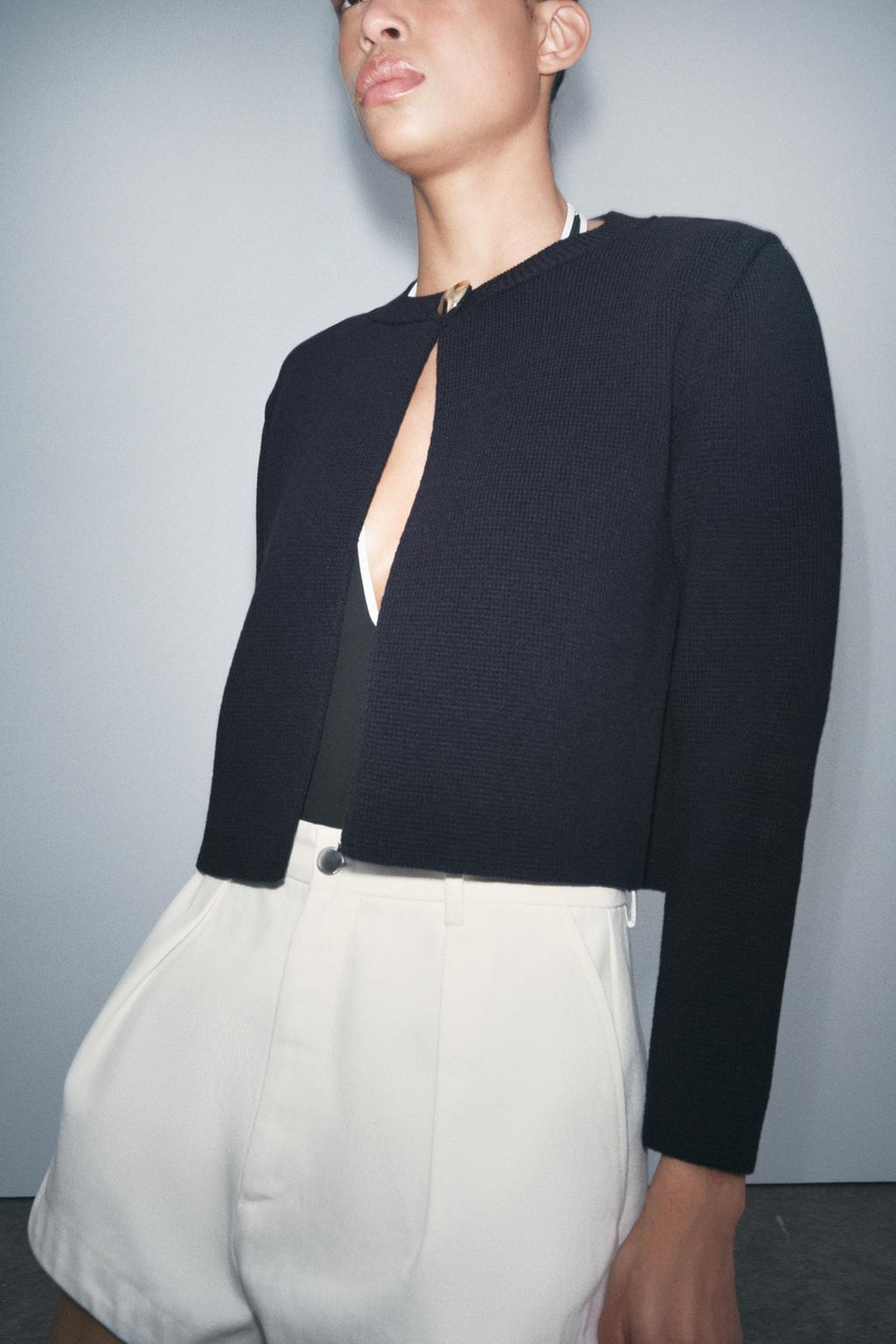 ZARA КАРДИГАН С ЗОЛОТИСТЫМИ ПУГОВИЦАМИ, МОРСКОЙ СИНИЙ