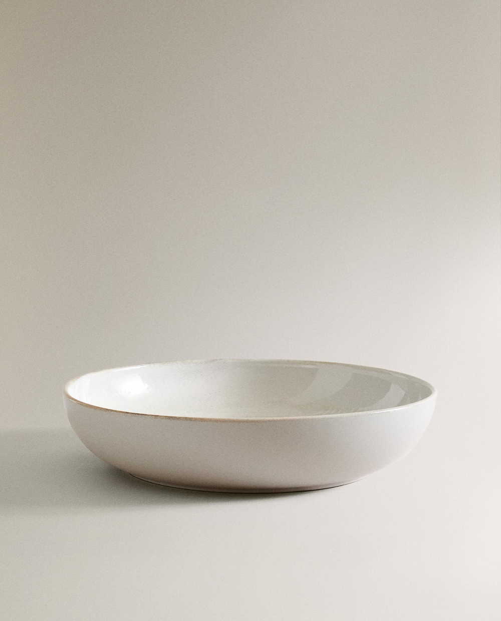 Zara Home блюдо сервировочное из каменной керамики, цвет бежевый, 31 см