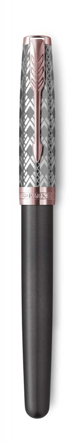 Перьевая ручка Parker Sonnet Premium  GREY GT, перо 18K, перо: F, цвет чернил black, в подарочной упаковке