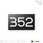 Номер на дверь 352, табличка на дверь для офиса, квартиры, кабинета, аудитории, склада, черная 120х70 мм, Айдентика Технолоджи