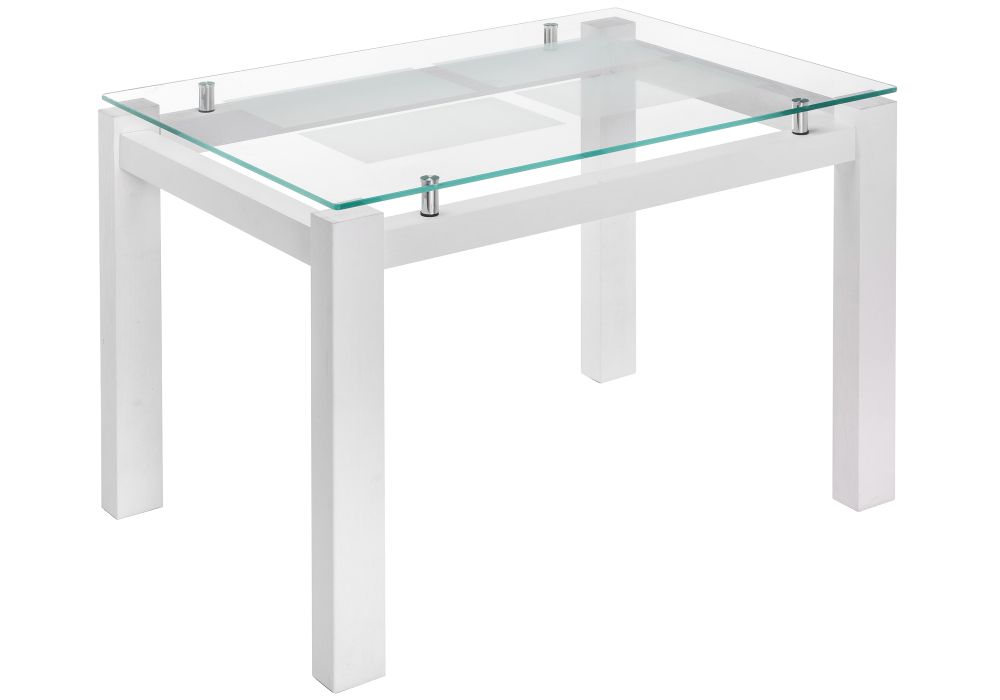 Стеклянный стол Бран 104х74х76 дерево белое