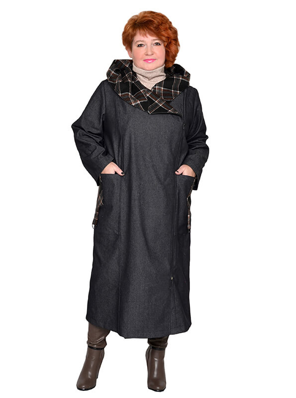 Плащ из джинсовой ткани Графит