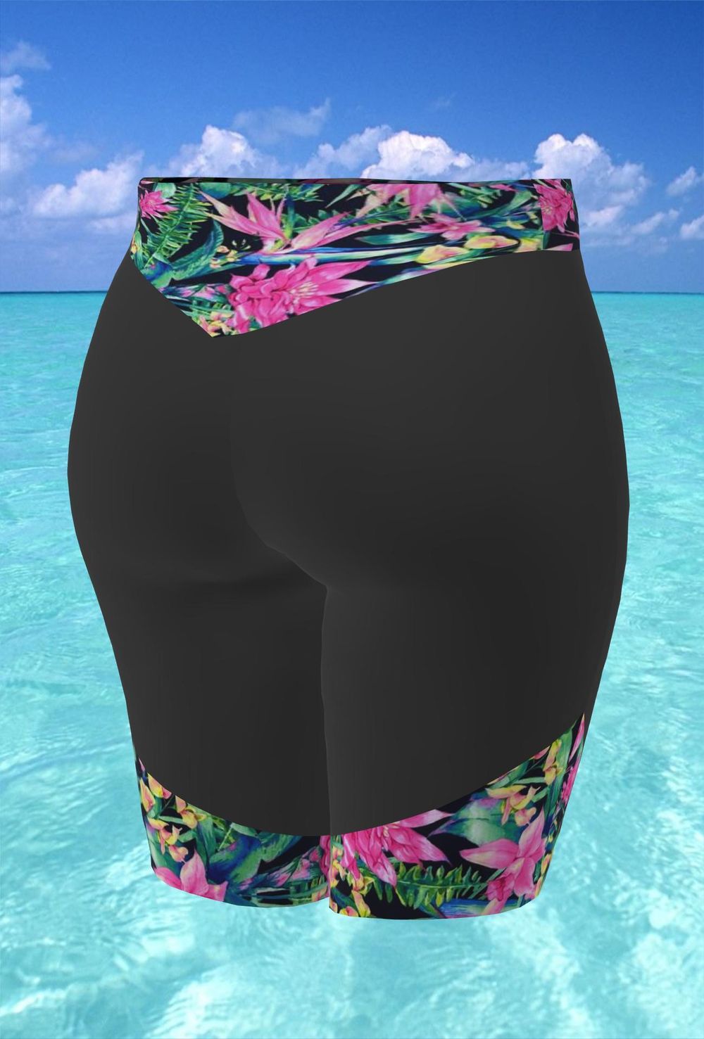 Шорты купальные 17177 тропические цветы