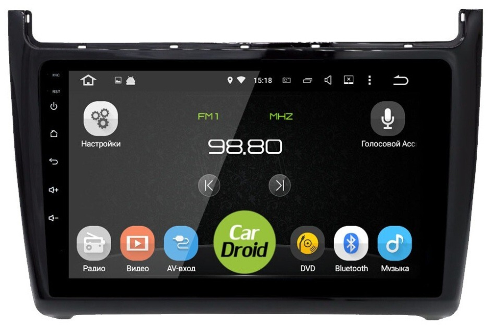 Магнитола для Volkswagen Polo 2009-2020 (черный/серебро) - Roximo RM-3707 Android 12, 8-ядер, 4/64Гб, SIM-слот