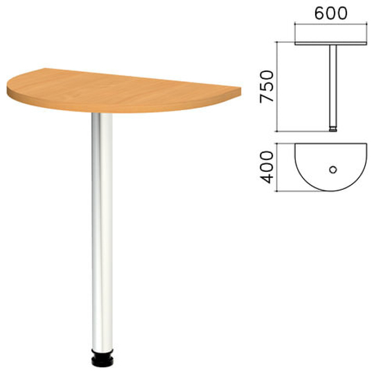 Стол приставной полукруг "Монолит", 600х400х750, цвет бук бавария (КОМПЛЕКТ)
