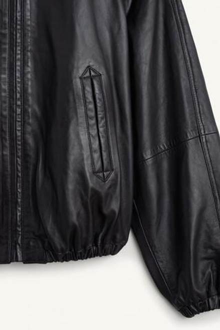 ZARA КОЖАНЫЙ БОМБЕР, ТЕМНО-СЛИВОВЫЙ