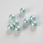 Хлопковый жемчуг, оттенок "Aqua", шар 14мм, сквозное отверстие
