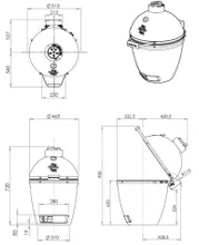 Керамический гриль Big Green Egg М Medium (средний), 40 см, на модульной подставке