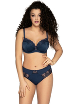 Бюстгальтер plus size с эффектной вышивкой на чашках (Размер: 105D) (Цвет: телесный)