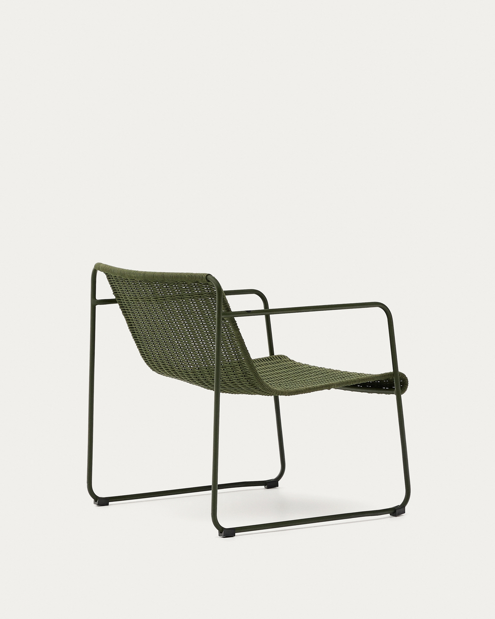 Кресло Maurina из оцинкованной стали зелёного цвета и зелёным шнуром