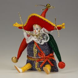 Елочная игрушка Клоун в большой шляпе