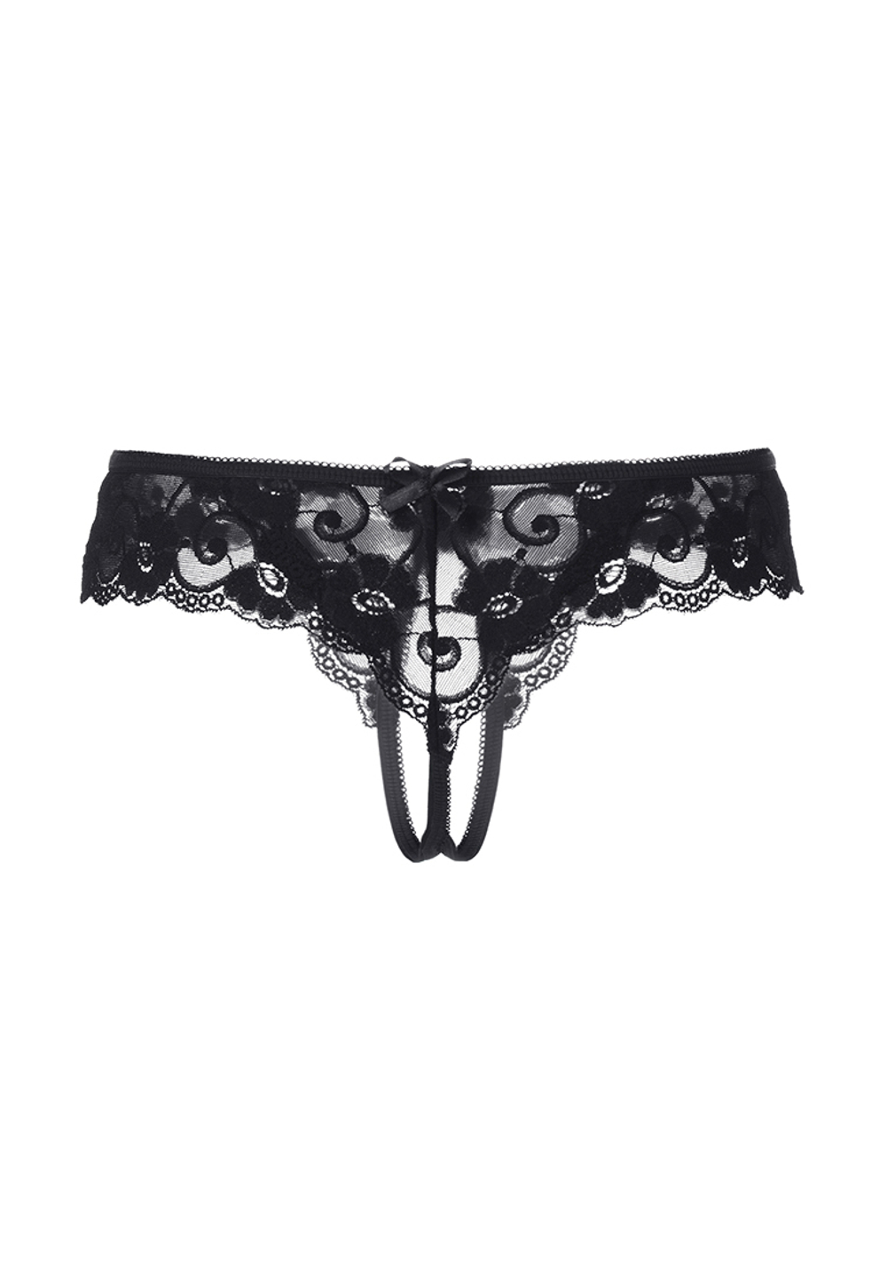 Эротические трусики Erolanta Lingerie Collection кружевные черные 46-48