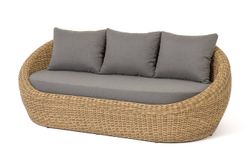 "Барселона" диван из искусственного ротанга трехместный, цвет соломенный