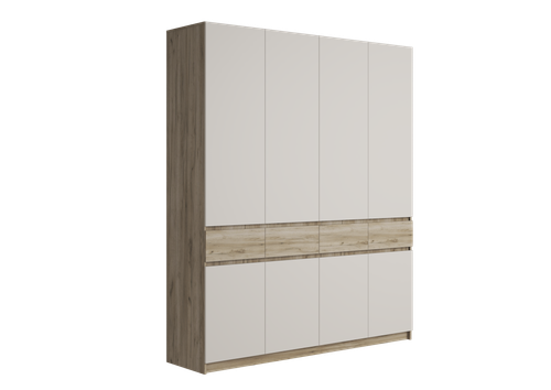 БОСТОН ШК-004 Шкаф 4-ств. ЛДСП (Комплект) Дуб крафт серый / Кашемир