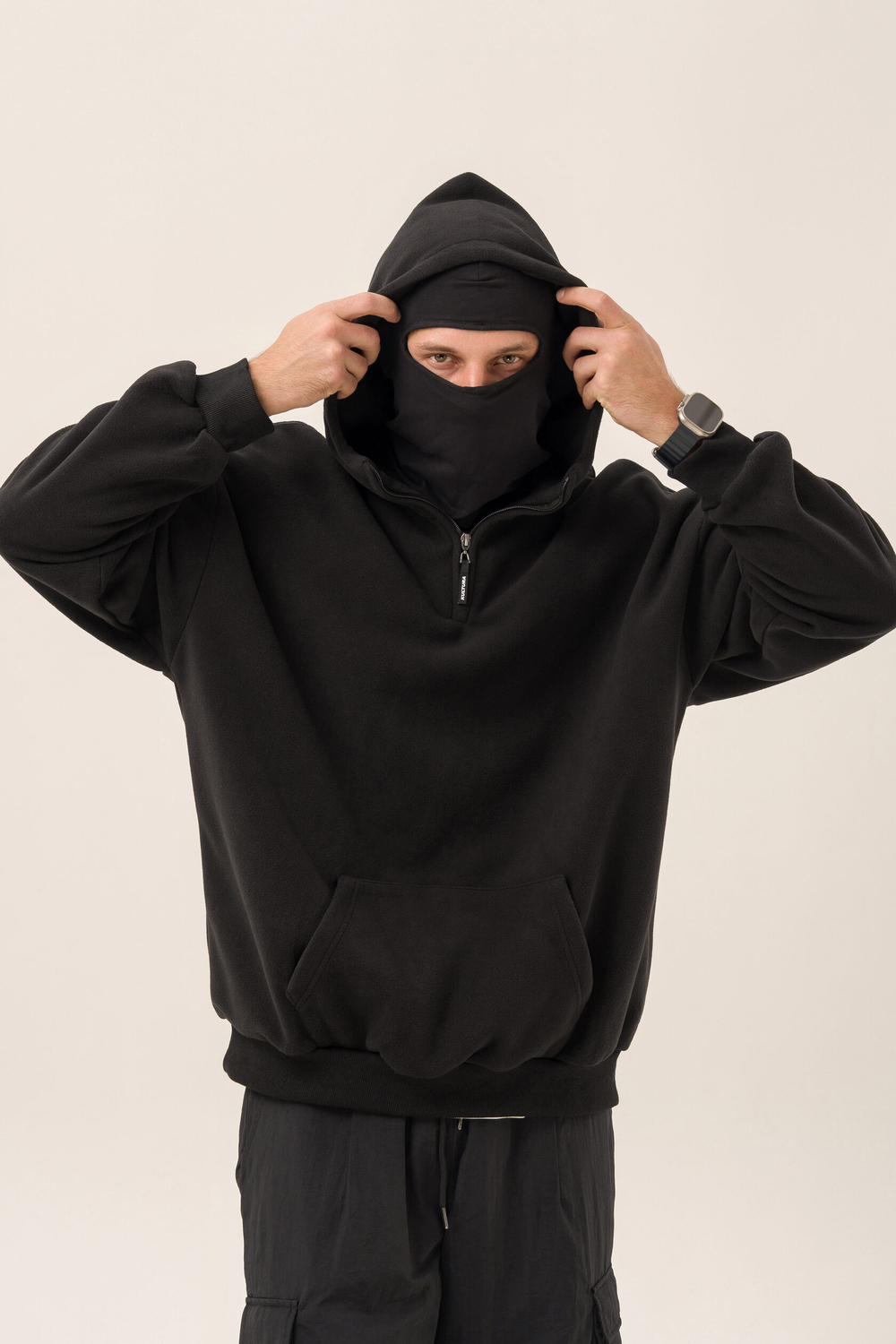 Худи KUL'TURA "HALF ZIP FLEECE 450 GR" Черный