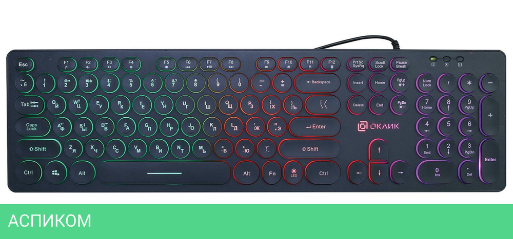 Клавиатура Oklick 420MRL черный