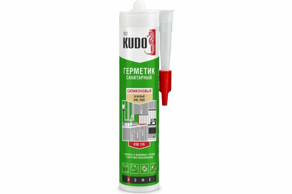 Герметик KUDO KSK-126 силиконовый санитарный бежевый 280 мл